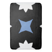 Cornflower Blau Schwarz Geometrisch Badematte (Vorderseite Vertikal)