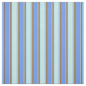 Cornflower Blau, Türkis und Braun farbige Linien Stoff (Muster)