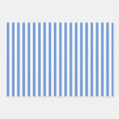 Cornflower Blau & Weiße Streifen Geschenkpapier Set (Vorderseite 2)