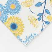 Cornflower-blaues gelbes Blumenmuster-Monogramm Fleecedecke (Ecke)