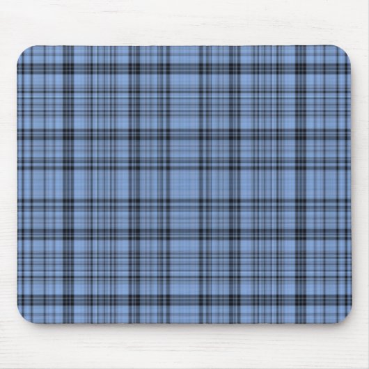 Cornflower blaues und graues kariertes Mousepad (Vorne)
