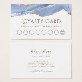 Cornflower Blue Agate Loyalty Card (Vorne & Hinten)