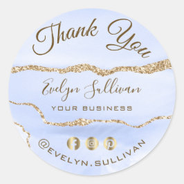 Cornflower Blue Agate Vielen Dank Runder Aufkleber