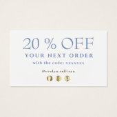 Cornflower Blue Agegen danke Ihnen Rabattkarte (Rückseite)