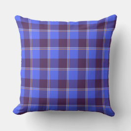 Cornflower Blue and Livid Brown Plaid Kissen