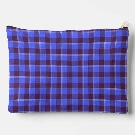 Cornflower Blue and Livid Brown Plaid Zubehörtasche (Rückseite)