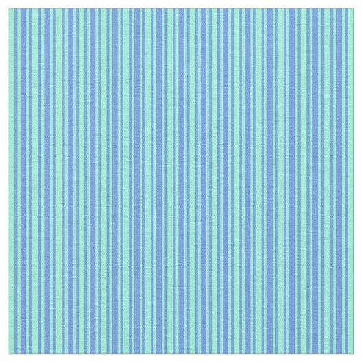 Cornflower Blue & Aquamarine Streifenmuster Stoff (Nahaufnahme)