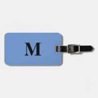 Cornflower Blue Black Monogram Initial Gift Bevorz