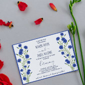 Cornflower Blue Botanical Wedding Einladung
