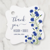 Cornflower Blue Botanical Wedding  Geschenkanhänger (Vorderseite)