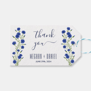 Cornflower Blue Botanical Wedding Geschenkanhänger