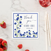 Cornflower Blue Botanical Wedding Serviette (Beispiel)
