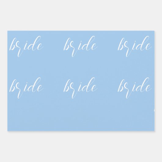 Cornflower Blue Bridal Wedding Geschenkpapier Set (Vorderseite 3)