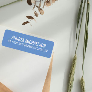 Cornflower Blue Elegante Calligrafy Rücksendeadres