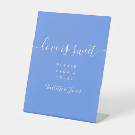Cornflower Blue Elegante Script-Liebe ist süß Gefa Sockelschild