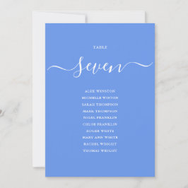 Cornflower Blue Elegante Tischnummer Seating Chart