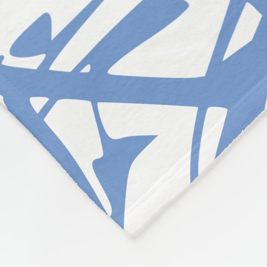 Cornflower Blue Floral Monogram Fleecedecke (Ecke)