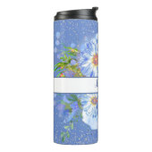 Cornflower Blue Floral Personalisiert Thermosbecher (Nach links gedreht)