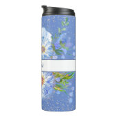 Cornflower Blue Floral Personalisiert Thermosbecher (Nach rechts gedreht)