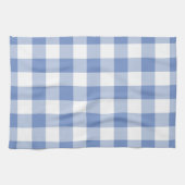 Cornflower Blue Gingham Karo Kariertes Muster Geschirrtuch (Horizontal)