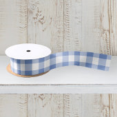Cornflower Blue Gingham Karo Kariertes Muster Satinband