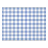 Cornflower Blue Gingham Karo Kariertes Muster Tischdecke (Vorderseite (Horizontal))