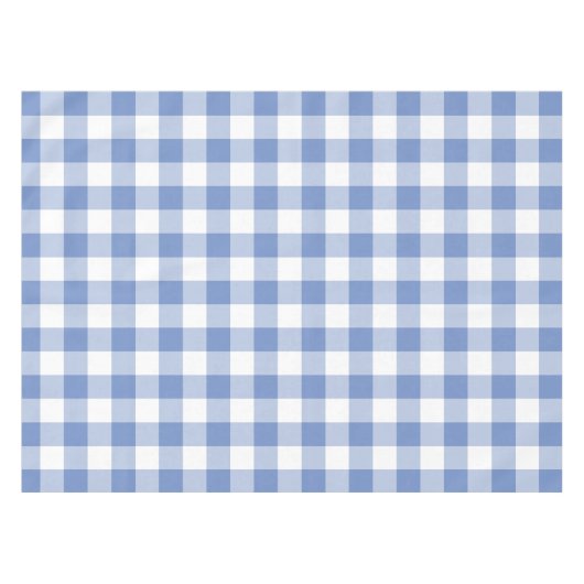Cornflower Blue Gingham Karo Kariertes Muster Tischdecke (Vorderseite (Horizontal))