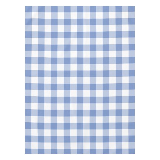 Cornflower Blue Gingham Karo Kariertes Muster Tischdecke (Vorderseite)