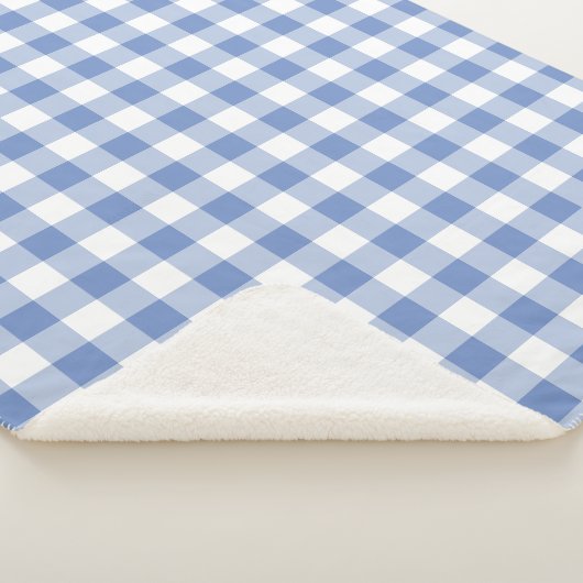Cornflower Blue Gingham Karo Pattern Sherpadecke (3/4)