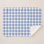 Cornflower Blue Gingham Karo Pattern Sherpadecke (Vorderseite (Horizontal))