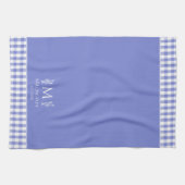 Cornflower Blue Gingham Personalisierter Individue Geschirrtuch (Horizontal)