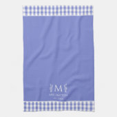 Cornflower Blue Gingham Personalisierter Individue Geschirrtuch (Vertikal)