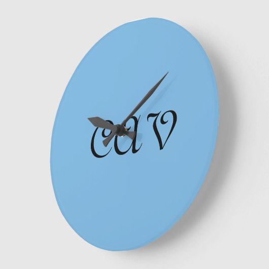 Cornflower Blue Große Wanduhr (Winkel)