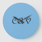 Cornflower Blue Große Wanduhr (Vorderseite)
