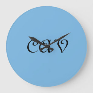 Cornflower Blue Große Wanduhr