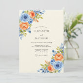 Cornflower Blue Harmonious Spring Wedding Einladung (Stehend Vorderseite)