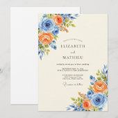 Cornflower Blue Harmonious Spring Wedding Einladung (Vorne/Hinten)