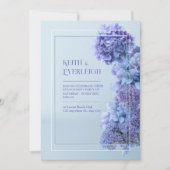 Cornflower Blue Hydrangea Minimalist Frame Wedding Einladung (Vorderseite)