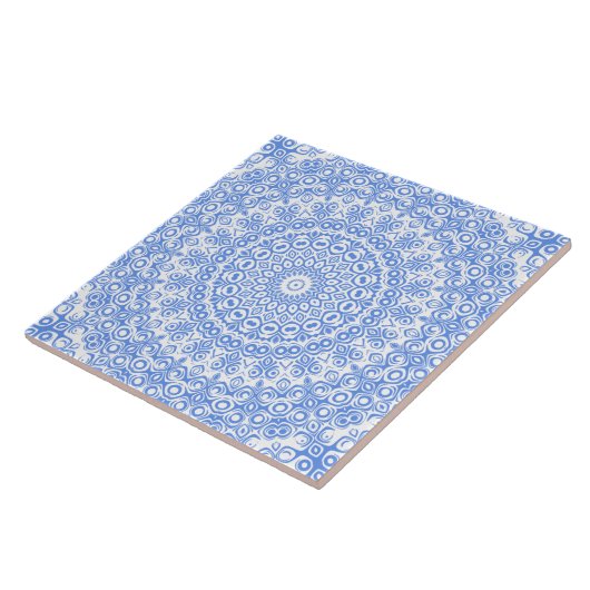 Cornflower Blue Mandala Muster Fliese (Seite)