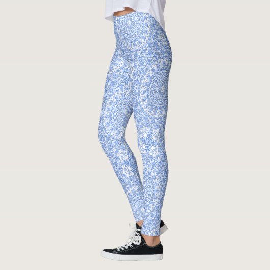 Cornflower Blue Mandala Muster Leggings (Links)