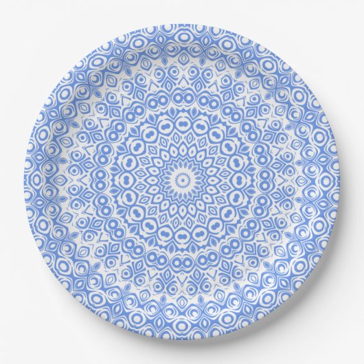 Cornflower Blue Mandala Muster Pappteller (Vorderseite)