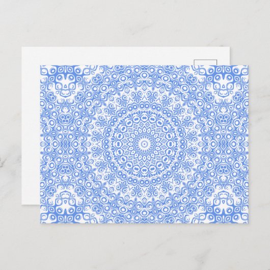 Cornflower Blue Mandala Muster Postkarte (Vorne/Hinten)