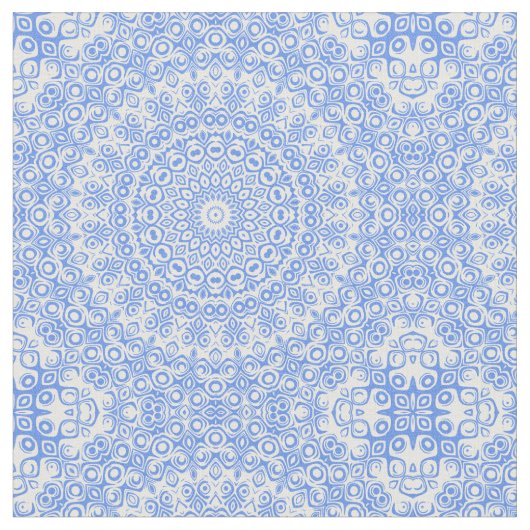 Cornflower Blue Mandala Muster Stoff (Nahaufnahme)