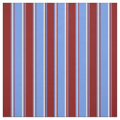 Cornflower Blue, Maroon & White Lines Stoff (Muster)