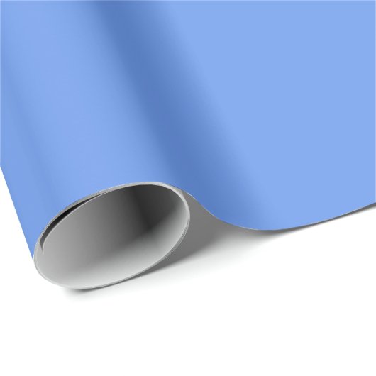 Cornflower Blue Matte Wrapping Paper Geschenkpapier (Rolleneckpunkt)