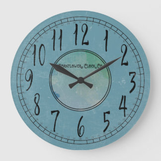 Cornflower Blue mit Wetter Große Wanduhr