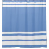 Cornflower Blue: Moderne Linien in Weiß Duschvorhang (Vorderseite)