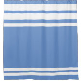 Cornflower Blue: Moderne Linien in Weiß Duschvorhang (Vorderseite)