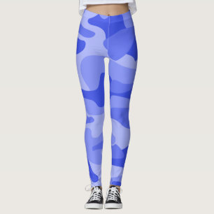Cornflower Blue Monocolor Camouflage Leggings
