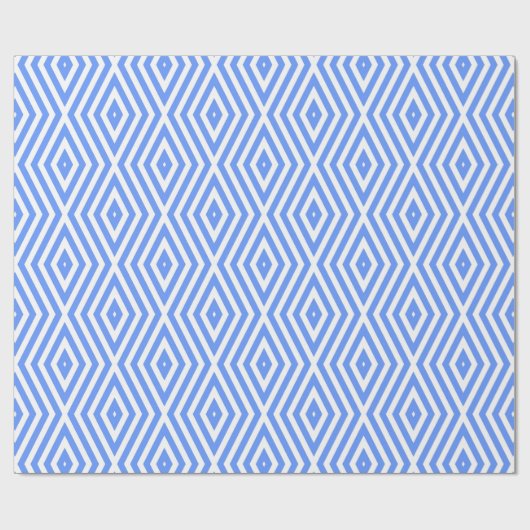 Cornflower Blue Moods Diamond Chevrons Geschenkpapier (Flach)